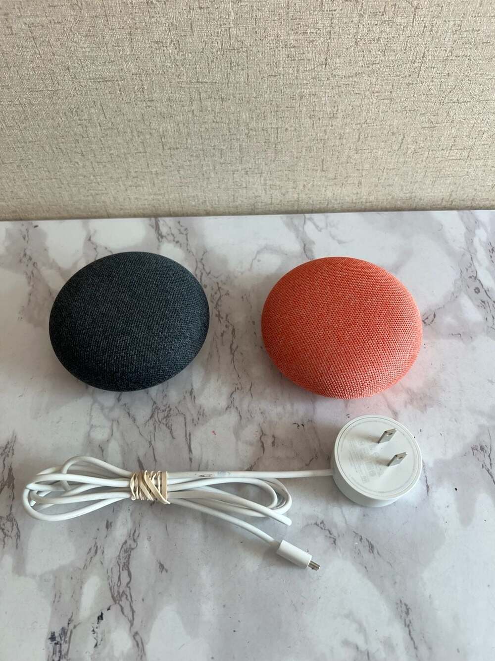 Google Home Mini Smart Speaker Bundle (2 Units: Charcoal and Coral) with Power A